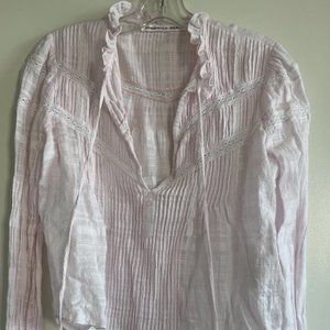 Pink Cotton Lace Veronica Beard Blouse Coverup